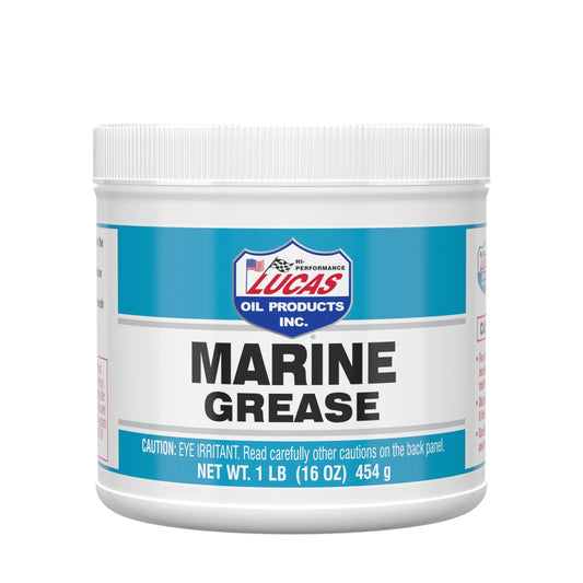 Universal Marine Grease For Trailers And Outboards With Extreme Pressure, High Temperature Stability, And Sticky Adhesive Formula That Stays Put, 1 Pound Tub, Timken Ok Load 65, 570 Degree F Drop Point, Lucas Oil 11148 in a 1-pound tub