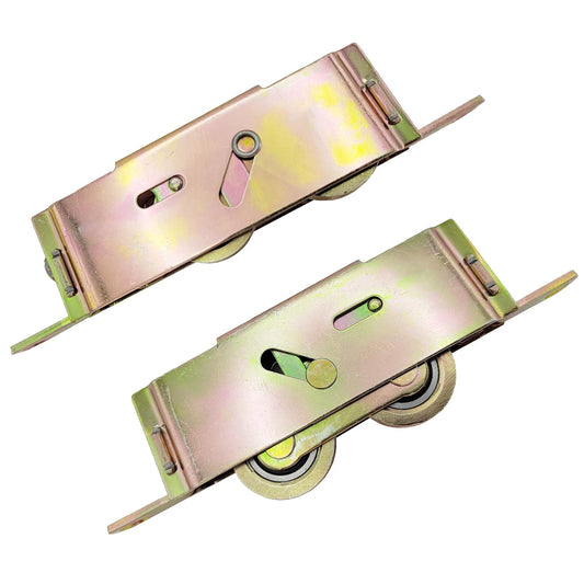 2 Pack Sliding Patio Door Tandem Roller Assembly For Common Vinyl Sliding Doors With Five And Three Quarters Inch Screw Hole Centers And One And One Quarter Inch Steel Ball Bearing End Adjustment For Easy Onsite Replacement And Smooth Gliding