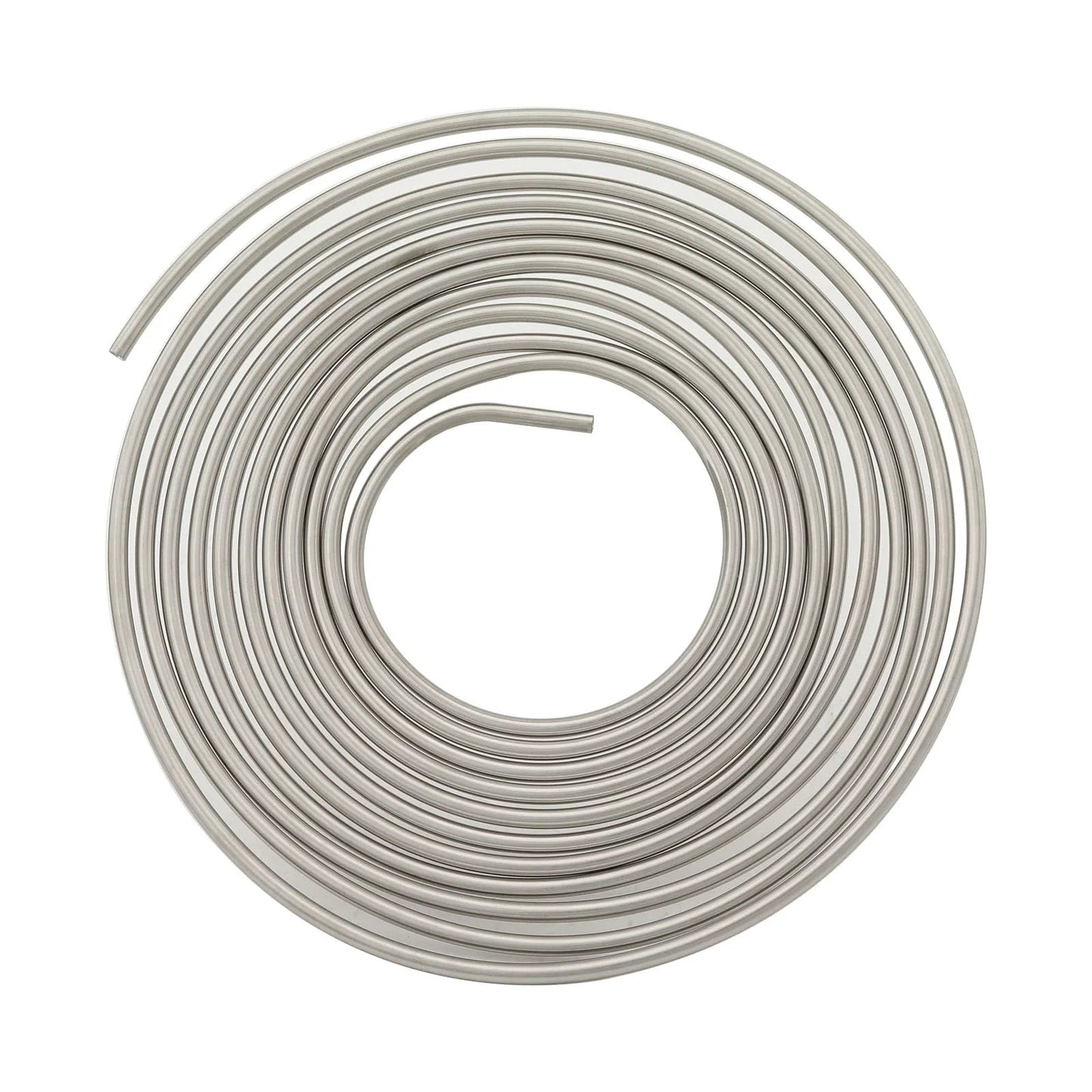 Coiled Quarter Inch Stainless Steel Brake Line, 16 Feet Long Hard Tubing, 304 Stainless Steel with 0.7mm Wall for Hydraulic Systems