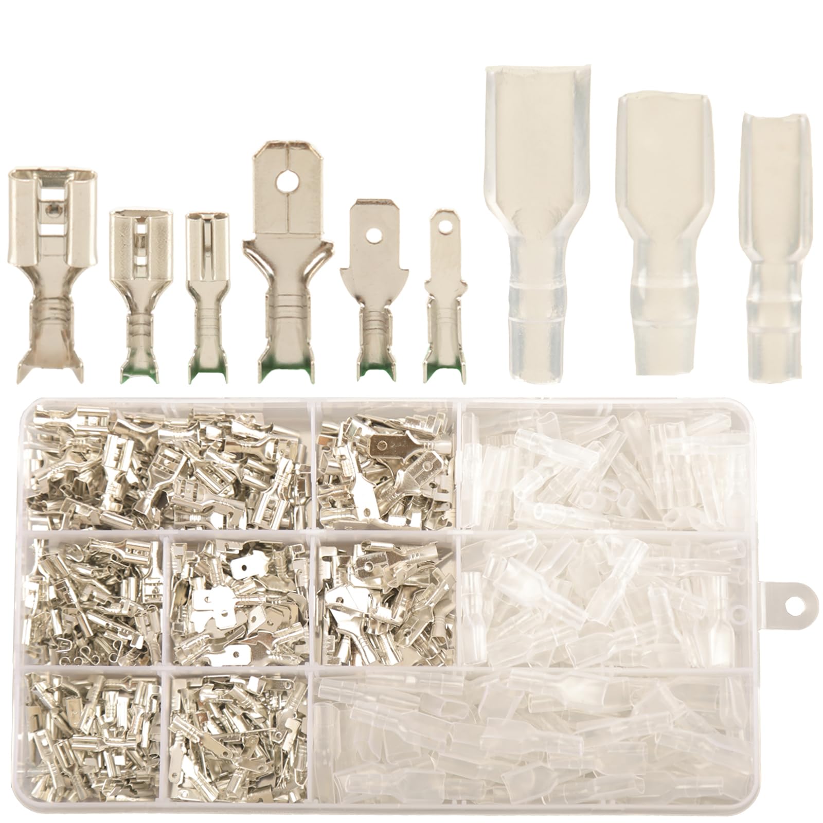 Ultimate 540 Piece Spade Connectors Kit With Insulating Sleeves And Crimp Terminals For Quick No Solder Wiring Setup