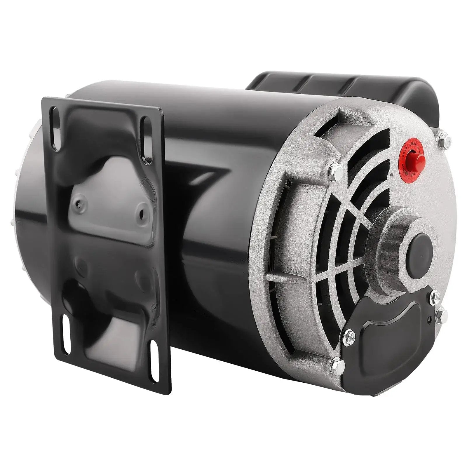 Side view of Beefy 5HP SPL Air Compressor Electric Motor For 56 Frame 3450RPM 230V 15A CCW Rotation with mounting bracket