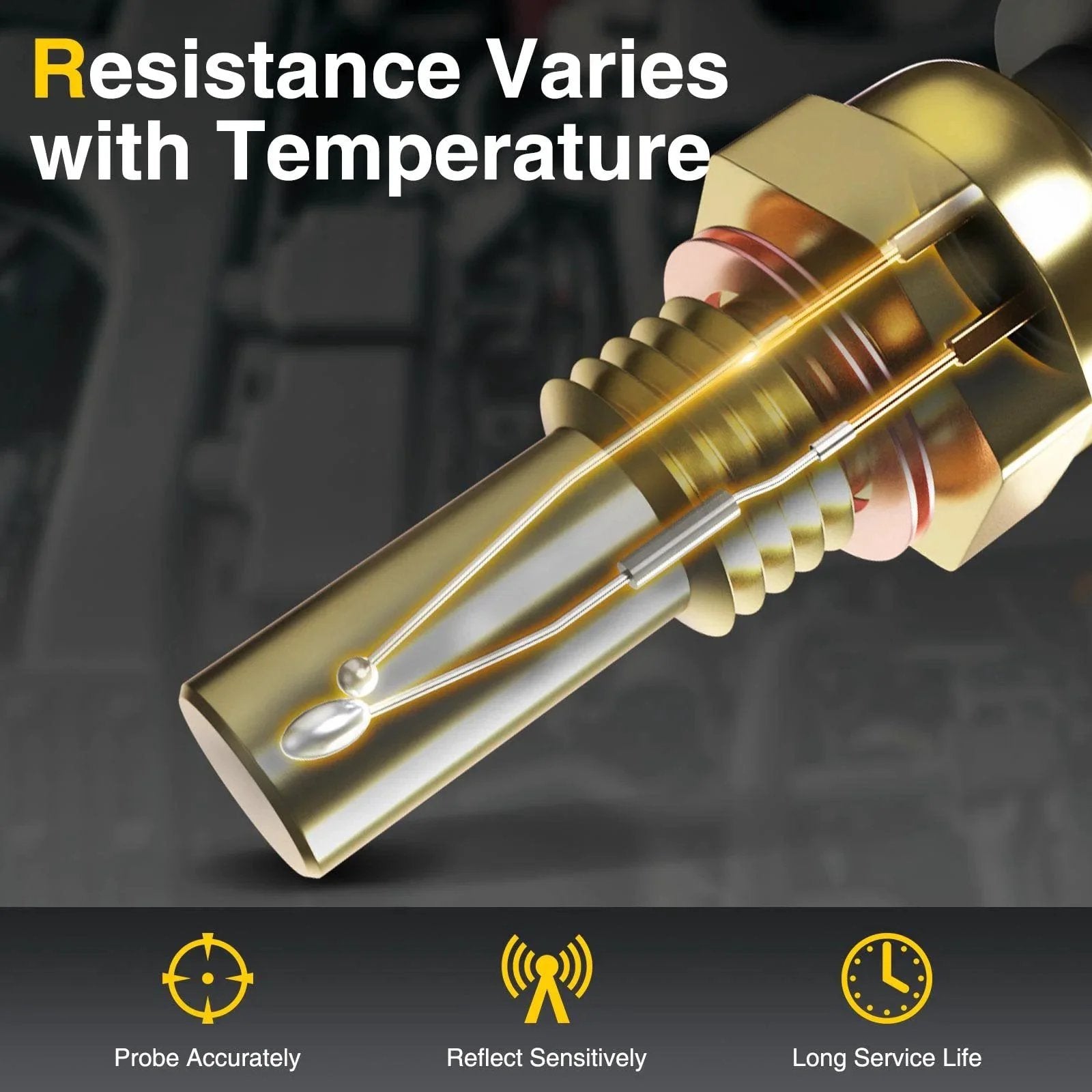 Engine Coolant Temperature Sensor For BMW Vehicles Compatible With 323Ci 323i 325Ci close-up view showing internal components