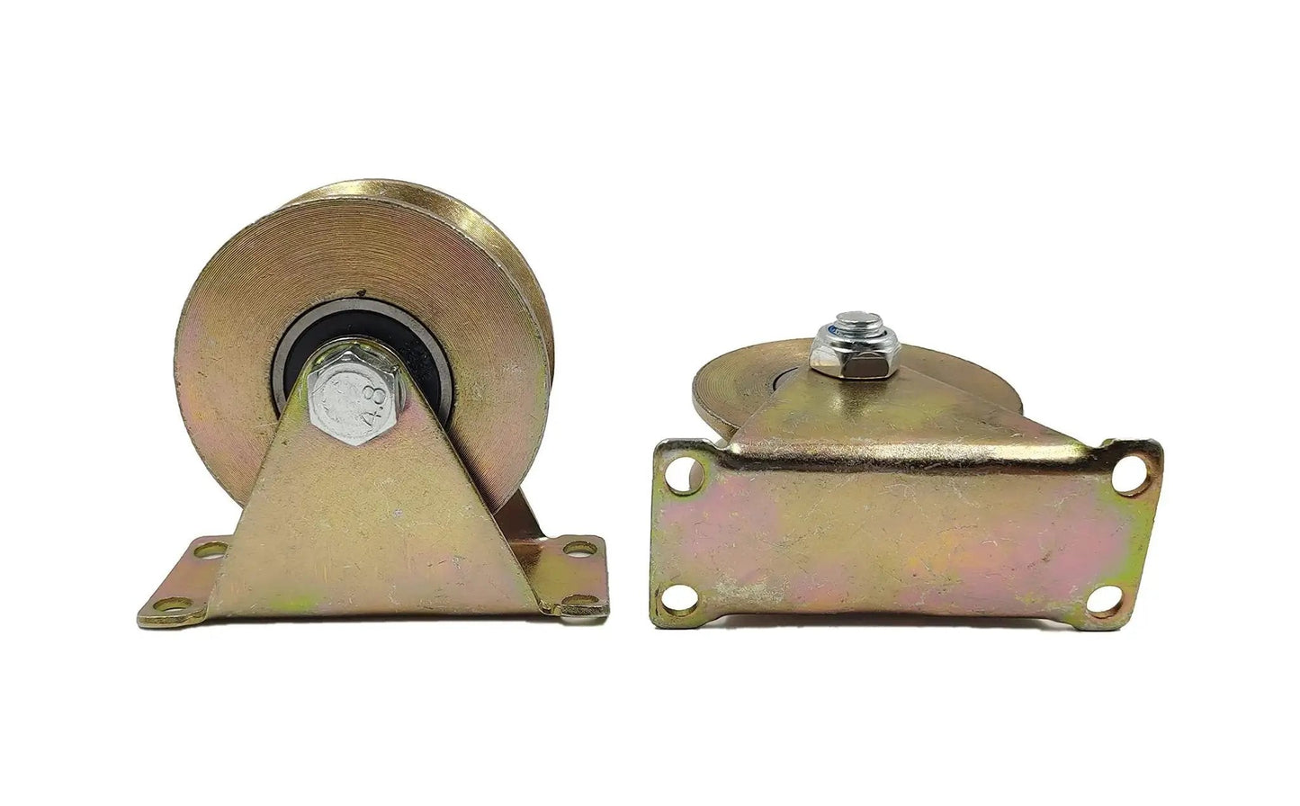 Heavy Duty V Type Groove Wheel Caster With Bracket For Inverted Track Rolling Gate And Sliding Gate In Industrial Machines Pack Of 2 Made From Galvanized Steel With Double Roll Bearing For Smooth Quiet Operation MLHpeak