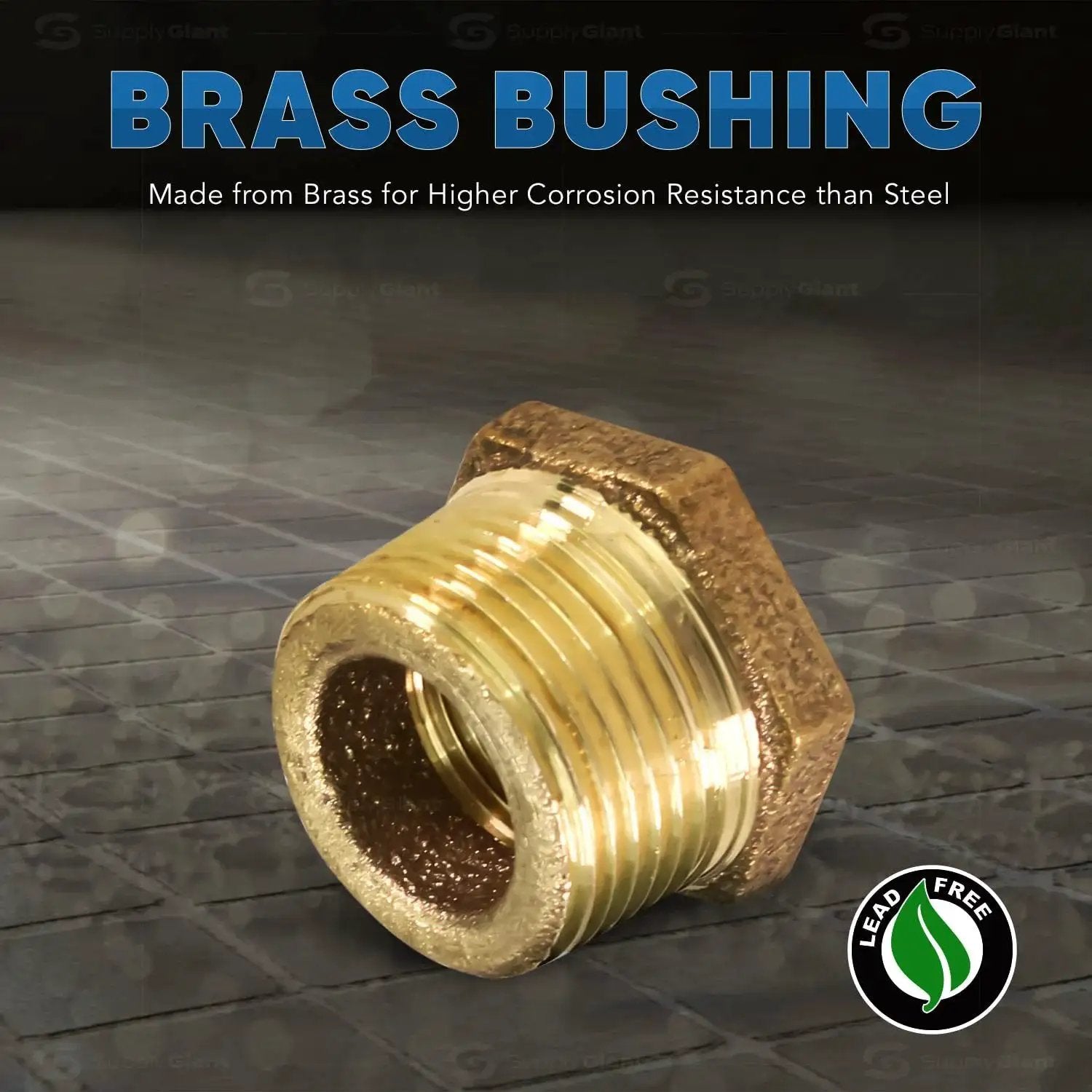 1 1/4 Inch Male NPT To 1 Inch Female NPT Brass Bushing With Hex Head Budget-Friendly Lead Free Fitting