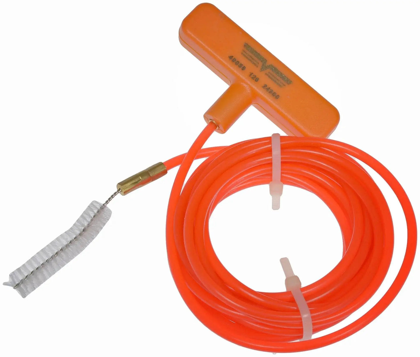 Sunroof Drain Cleaning Tool Universal Fit Prevents Water Intrusion And Debris, featuring an orange flexible rod with a brush tip.