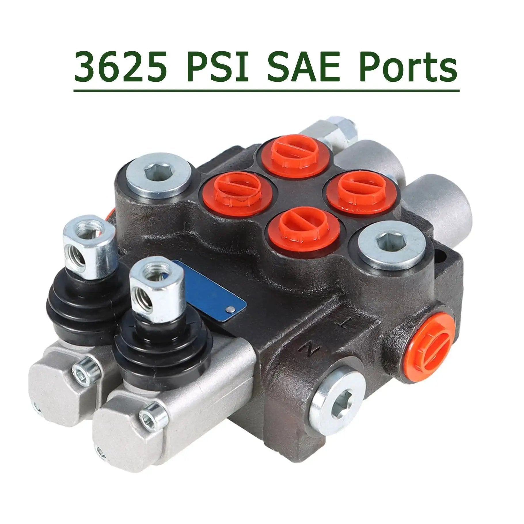 Double Acting Hydraulic Directional Control Valve with Joystick for Small Tractors, 2 Spool, 3625 PSI, cast iron, SAE ports