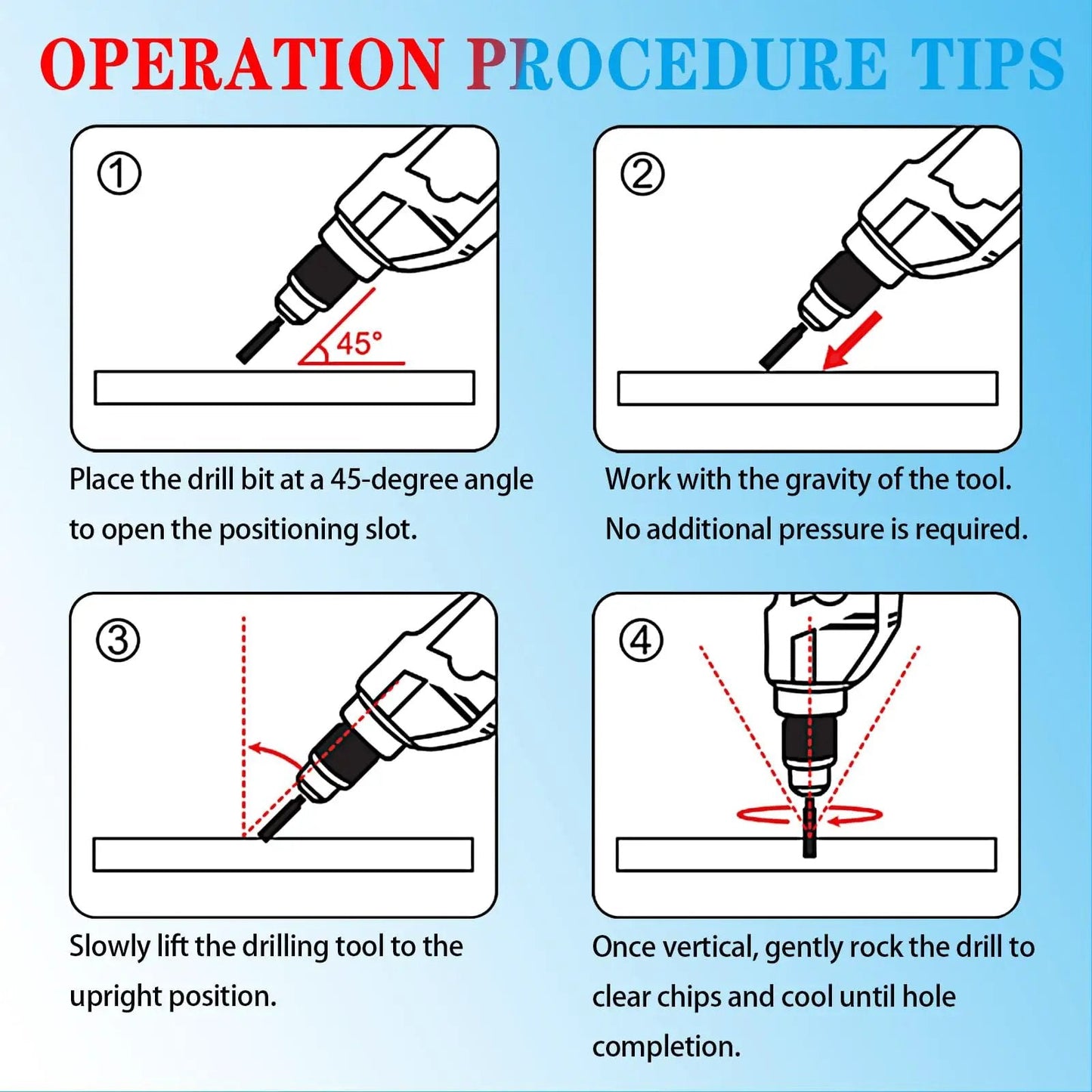 Operation procedure tips for handling Seven Piece Diamond Drill Bit Set For Ceramic Porcelain Marble Granite And Glass With Dry Core Bits