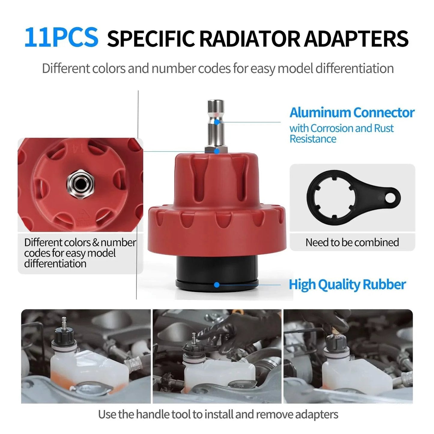 Pro Grade All In One 25 Piece Coolant Pressure Tester Kit With Vacuum Purge And Refill Tool radiator cap adapters