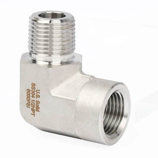 304 Stainless Steel High Pressure 6000 Psi Right Angle Street Elbow Pipe Fitting Male To Female Thread Barstock For Plumbing Industrial Job Sites For Heavy Duty Use