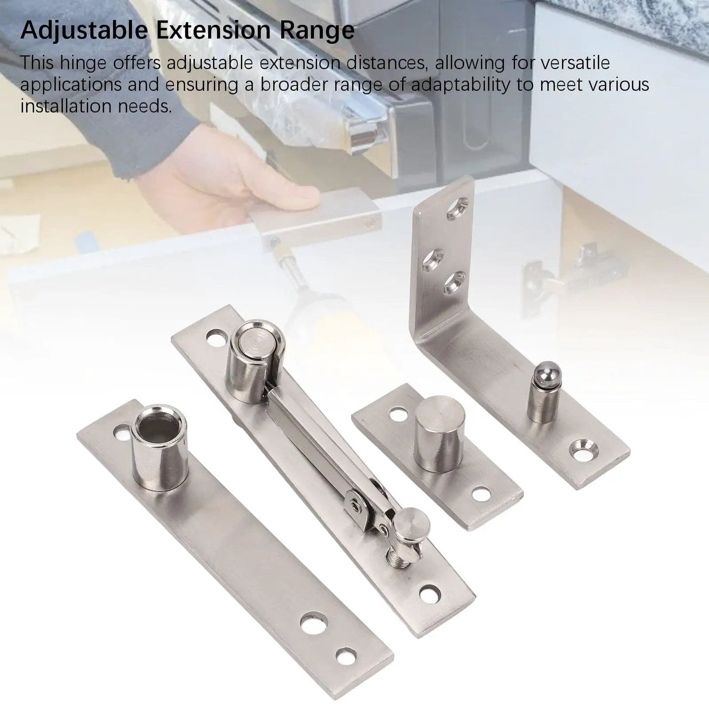 Stainless Steel Concealed Door Pivot Hinge With Adjustable Extension For Wooden Doors And Secret Doors, hardware components