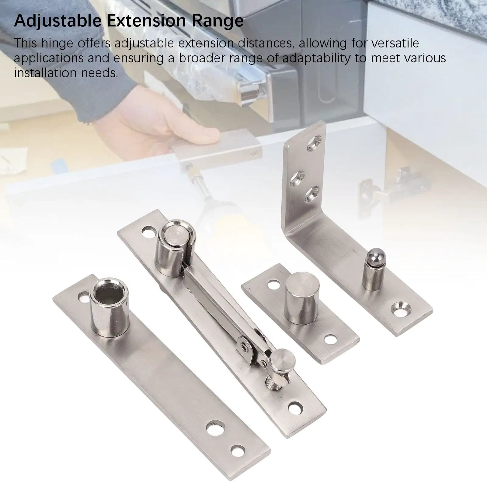 Stainless Steel Concealed Door Pivot Hinge With Adjustable Extension For Wooden Doors And Secret Doors, hardware components