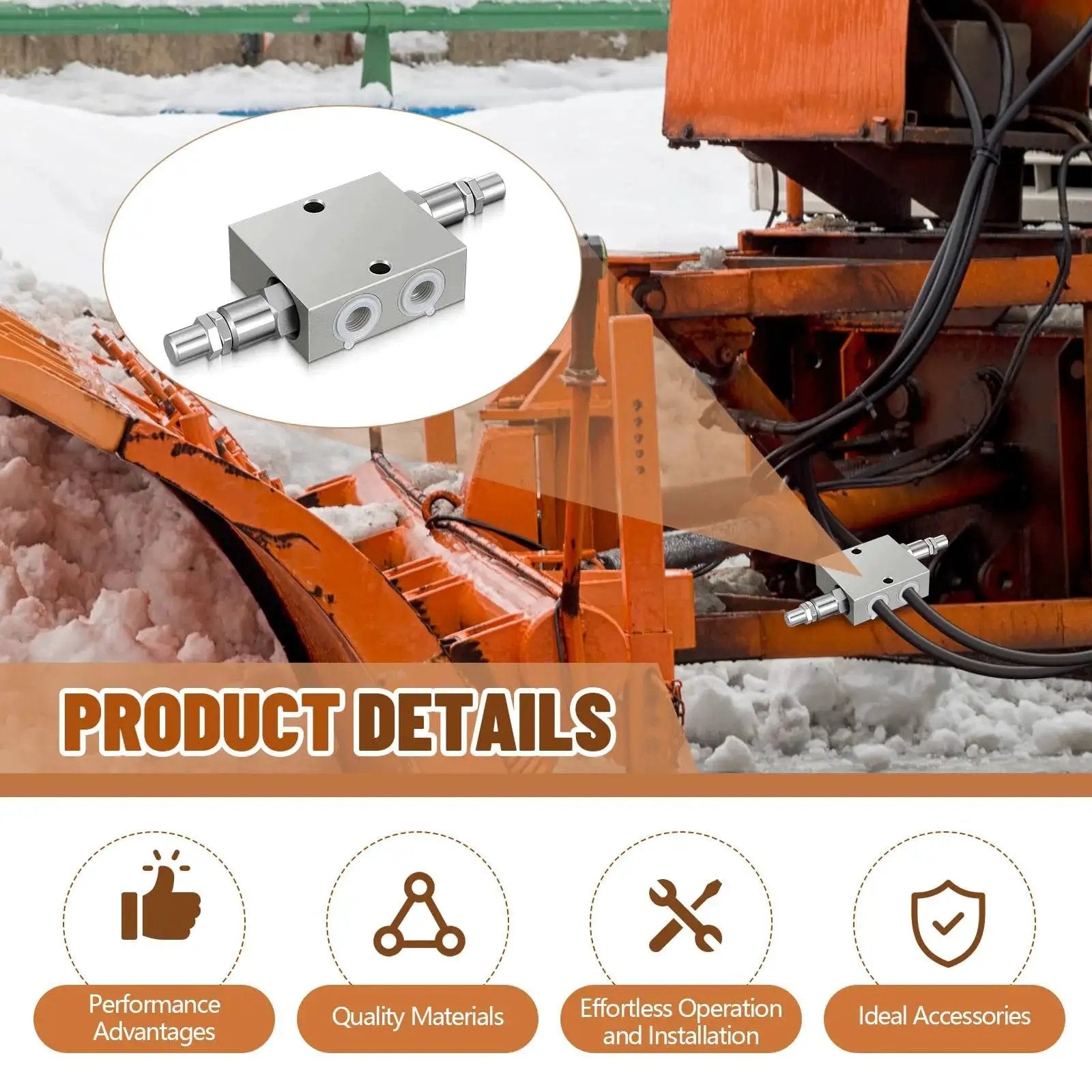 Dynamic Dual Crossover Hydraulic Relief Cushion Valve Designed For 12 GPM High Flow Hydraulic Circuits with installation example