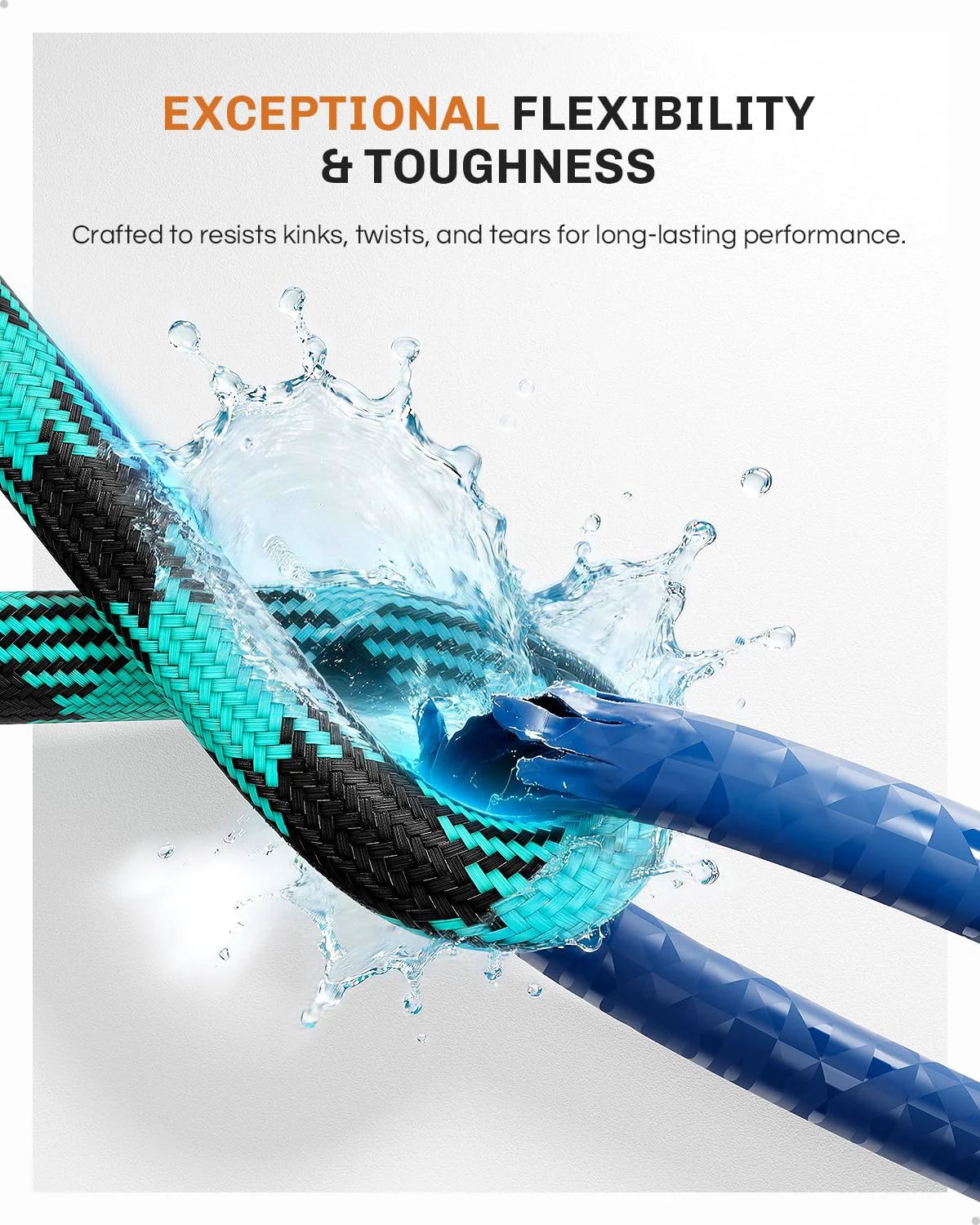 Beefy 50 Ft Garden Hose Non Expanding Flexible Water Hose With 10 Function Sprayer Leak Proof And Pressure Resistant features
