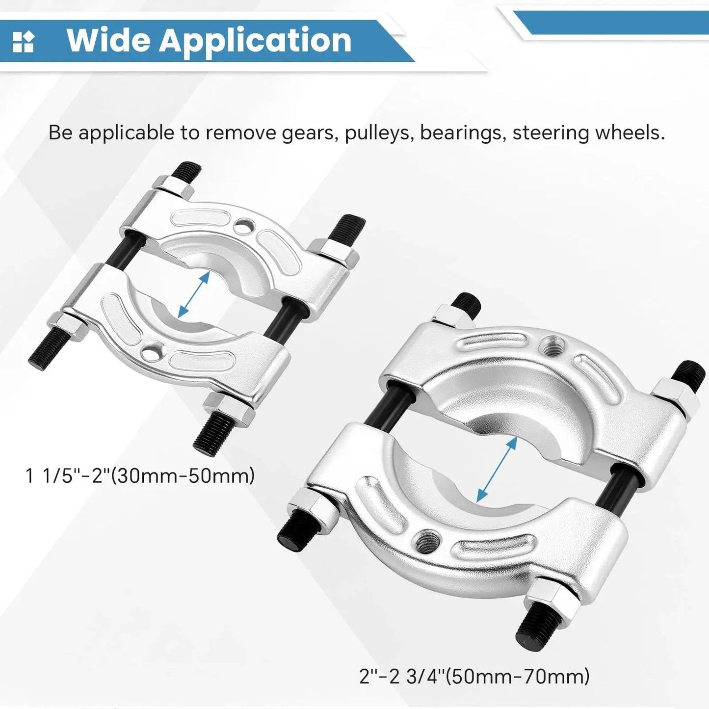 14 Piece Bearing Separator Puller Set 2 Inch And 3 Inch Heavy Duty 5 Ton Bearing Puller Kit for automotive and industrial gears and pulleys removal