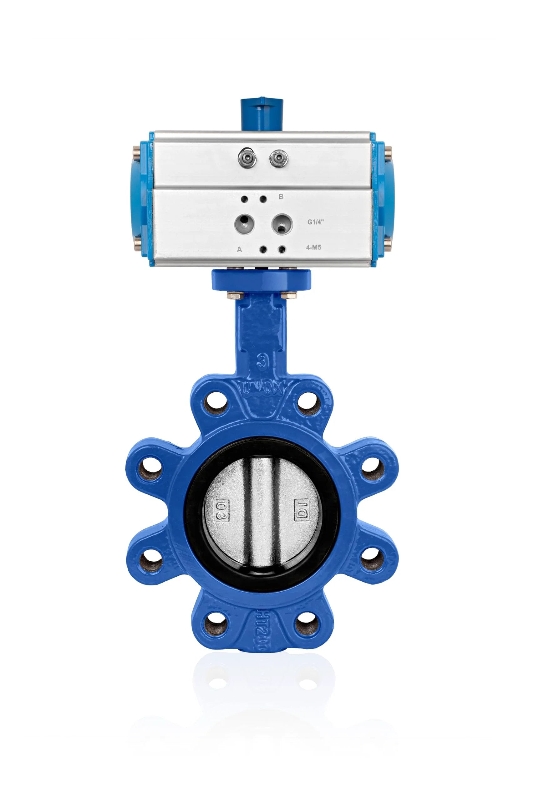 Heavy Duty Pneumatic Actuated Butterfly Valve 8 Inch Lug Type For DN200 Double Acting 230 PSI Stainless Steel AISI304