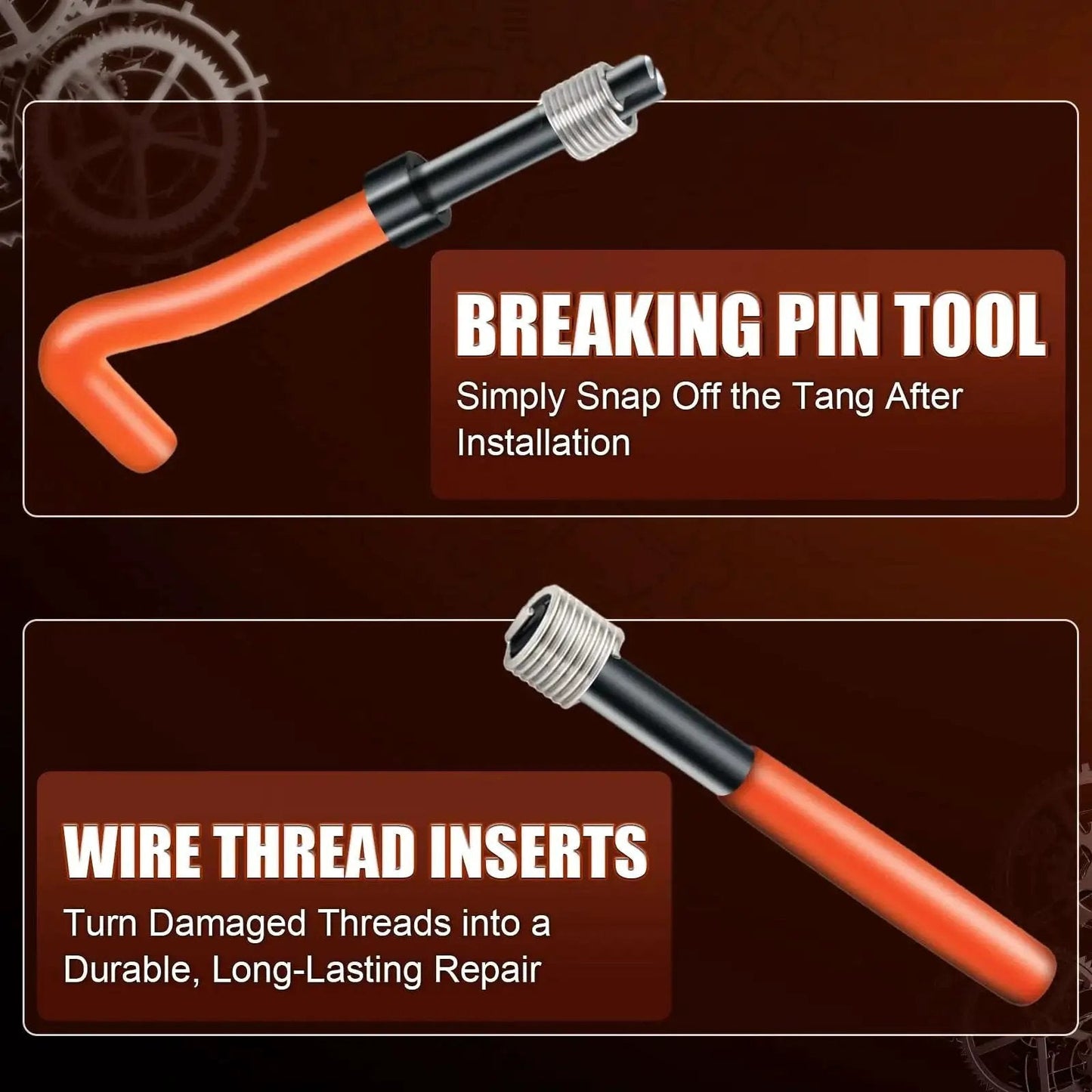 Breaking pin tool and wire thread inserts from Thread Repair Kit With HSS Drill Bit And 30 Stainless Inserts M6x1 Rethreading