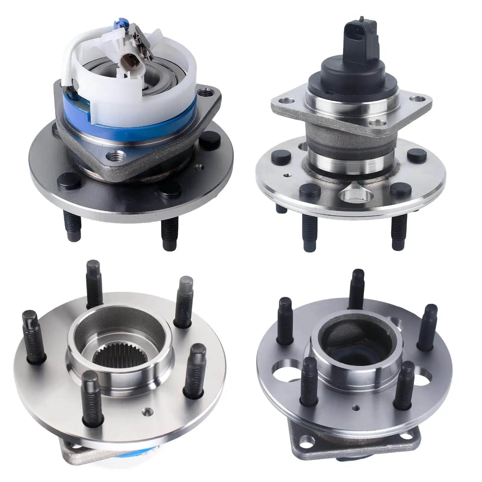 Front & Rear FWD Wheel Bearing and Hub Assembly 513121/512003 for 1997-2011 Buick, Cadillac, Pontiac, Oldsmobile models