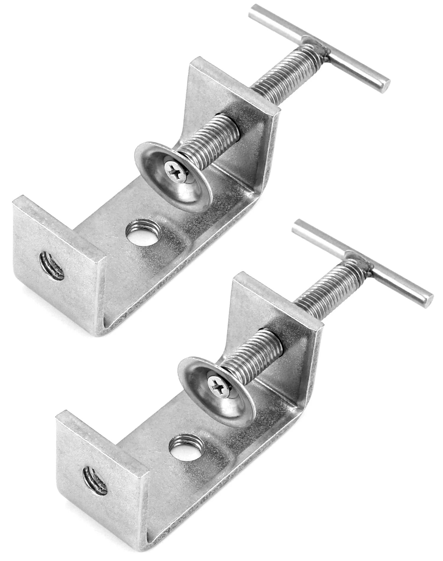 Heavy Duty Stainless Steel C Clamp Set Two Pack For Home Improvement And Auto Repair Hand Twist Tiger Clamp Style Two By QWORK