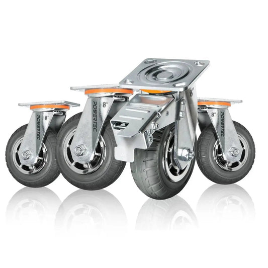 8-Inch Heavy Duty Caster Wheels Set Of 4 With Dual Locking Brakes Non-Pneumatic Polypropylene Tire for heavy equipment