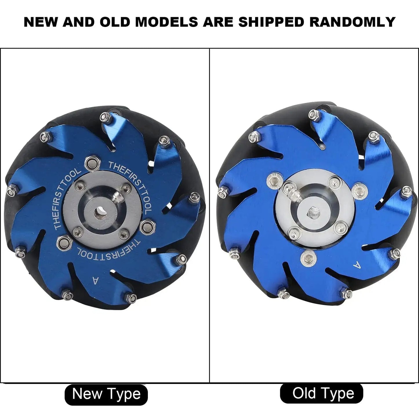 Comparison of new and old Right Mecanum Wheel With 4 Inch Aluminum TPU Rubber Roller For Industrial Robotics Applications and Heavy Duty Tasks