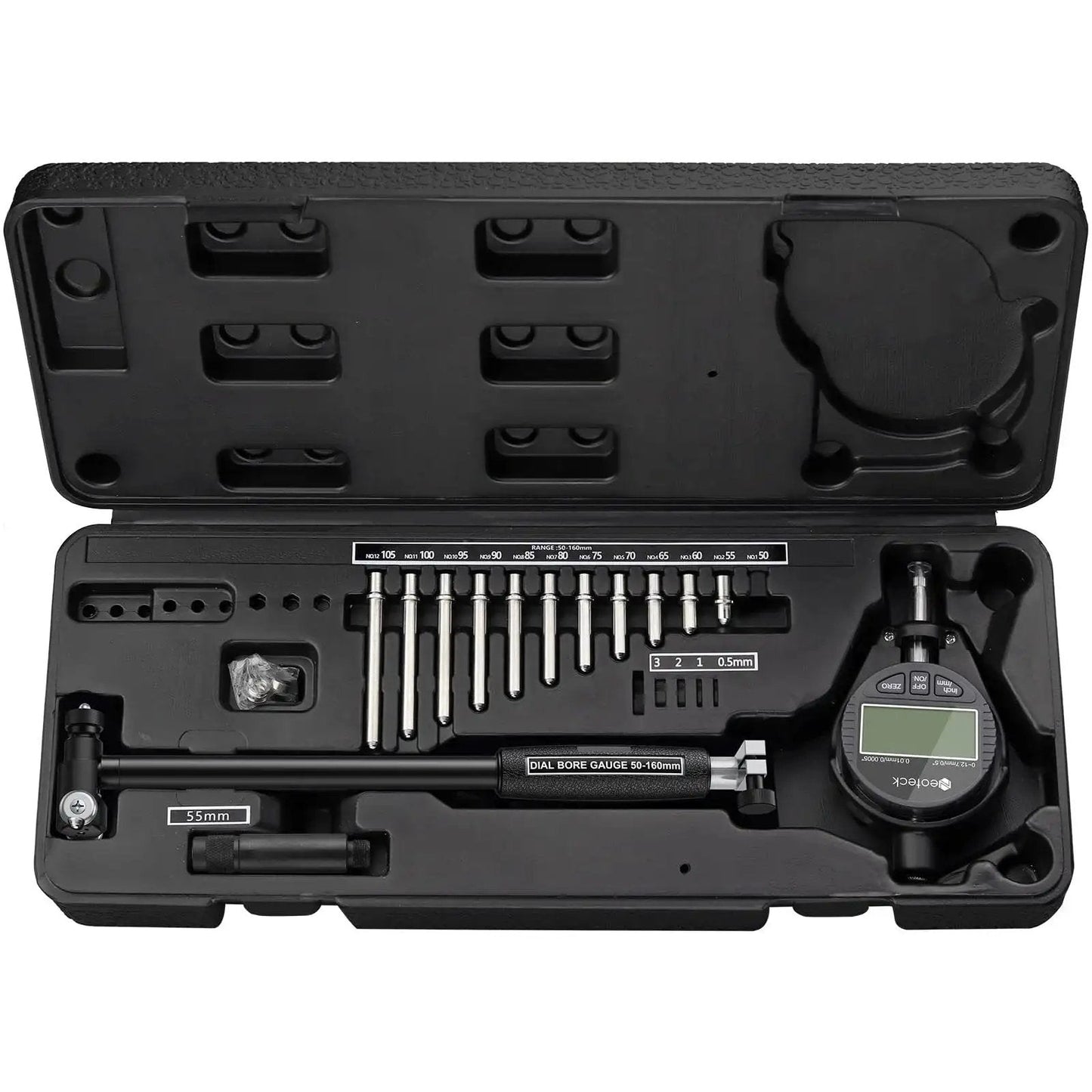 Pro Grade Digital Bore Gauge Set For 2 To 6 Inch Cylinders With Self Centering Dial Indicator Carbide Anvils Insulated Grips
