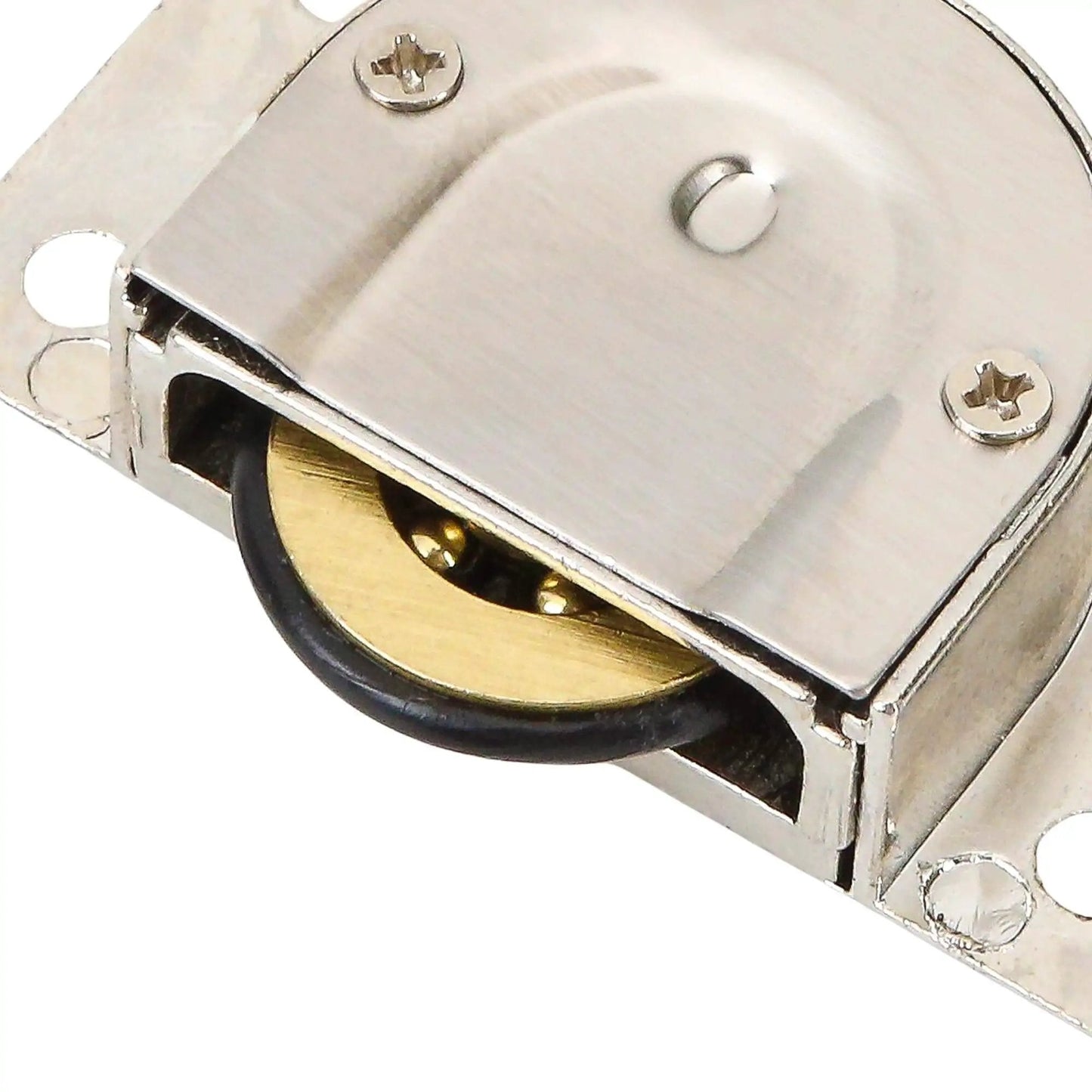 Close-up of Smooth Sliding Cabinet Door Hardware Set with durable stainless steel single wheel roller and zinc alloy pulley track.