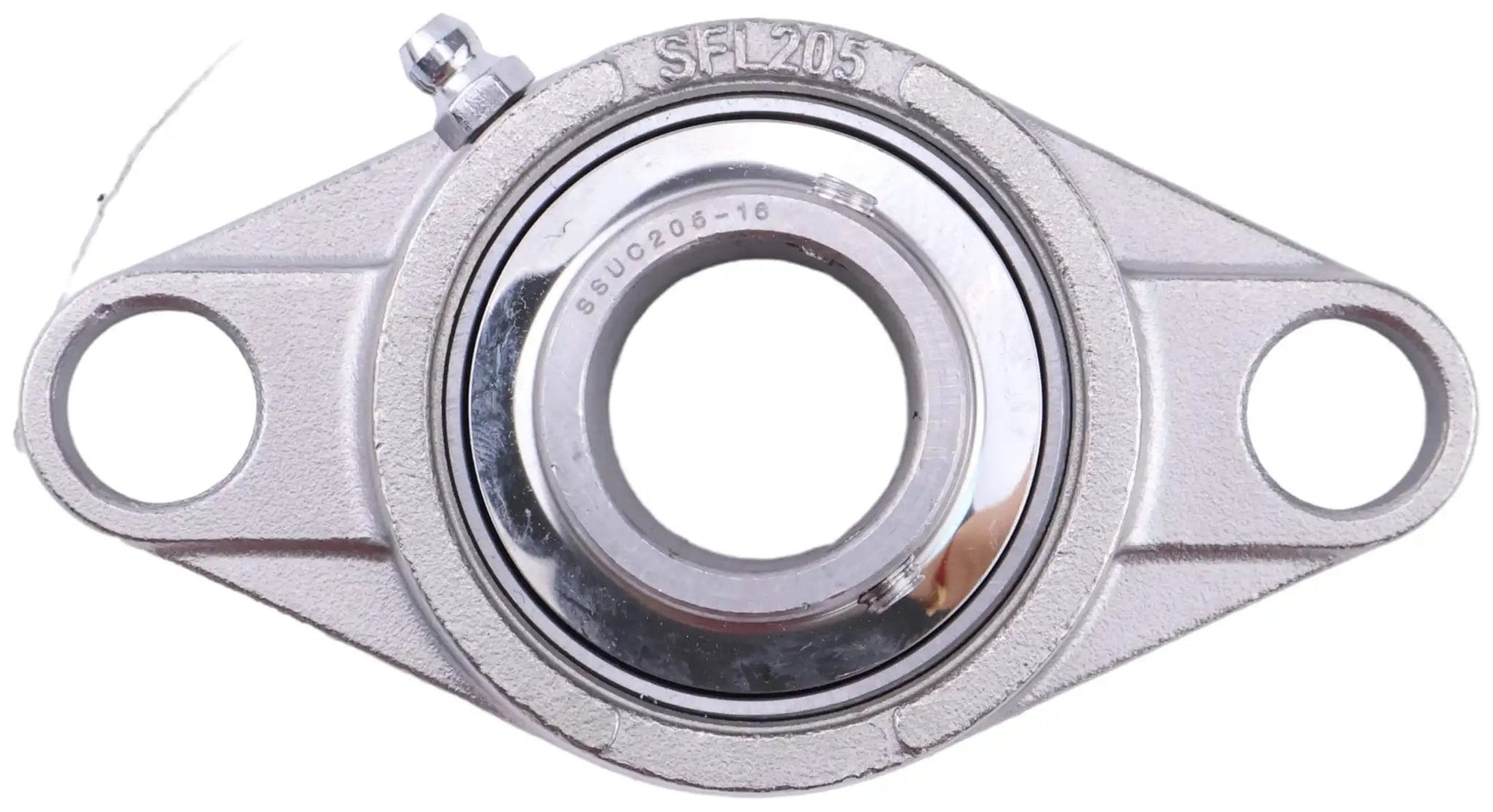 1 Inch Bore Two Bolt Flange Bearing For 1 Inch Shafts SUCFL205-16 UCFL205-16 MUCFL205-16, front view showing bolt holes