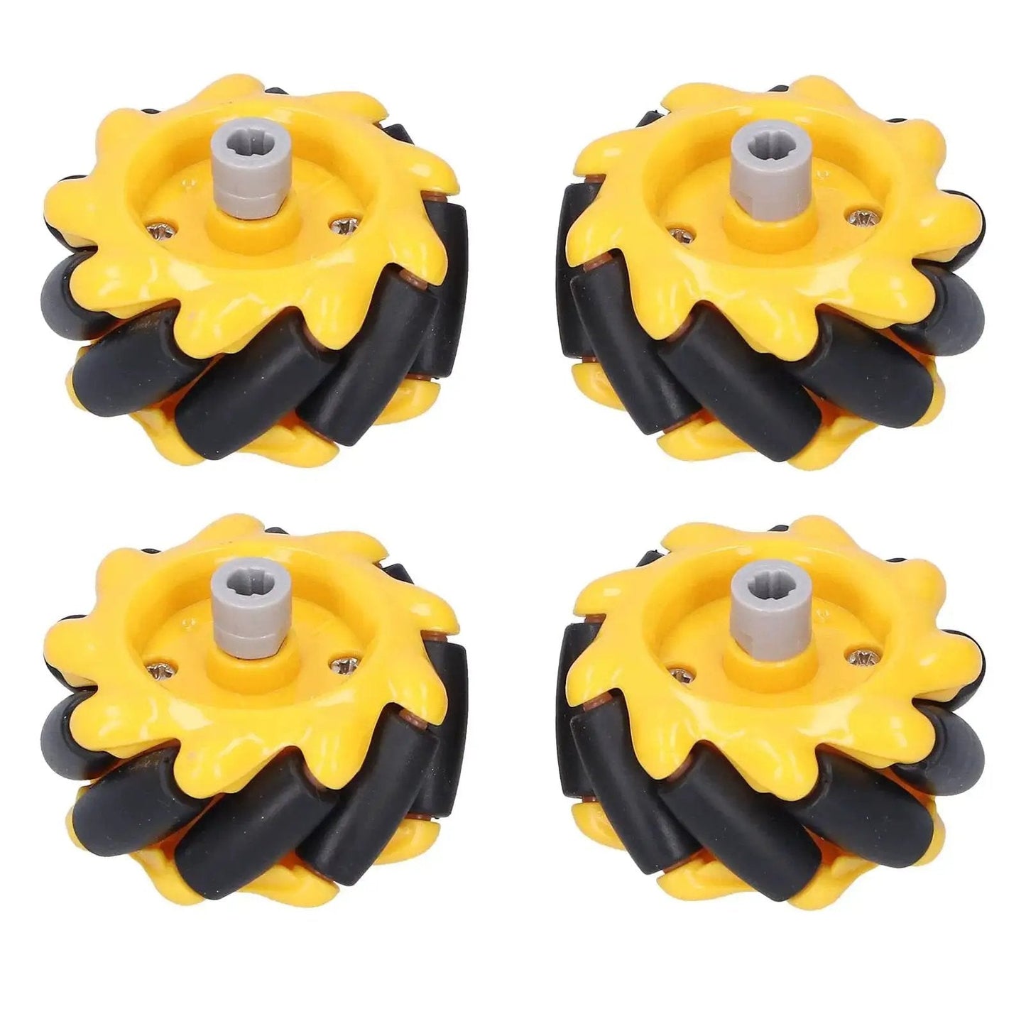 Mecanum Wheel Set for DIY Smart Robot Car Omni Directional Wheels 48mm Two Pairs Compatible with Building Blocks and TT Motors