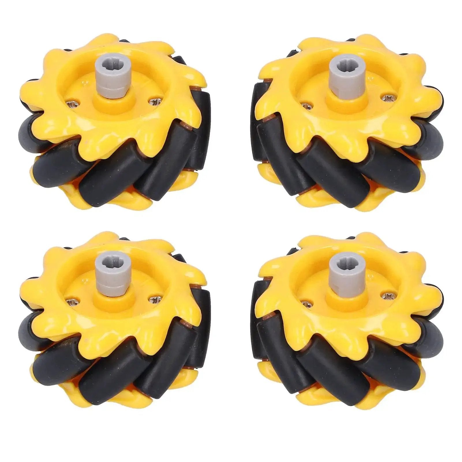 Mecanum Wheel Set for DIY Smart Robot Car Omni Directional Wheels 48mm Two Pairs Compatible with Building Blocks and TT Motors