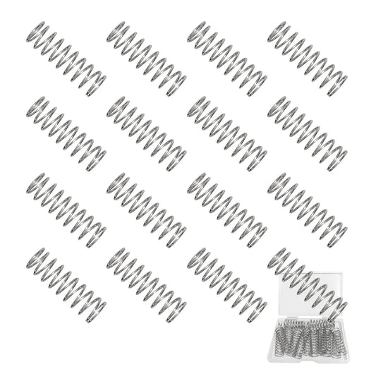 16 Pieces SP9706 Small Compression Springs 1/2 Inch By 1-1/2 Inch Stainless Steel 0.04 Inch Wire Diameter With Smooth Surface Built Tough For Replacement HE033 In A Handy Plastic Box