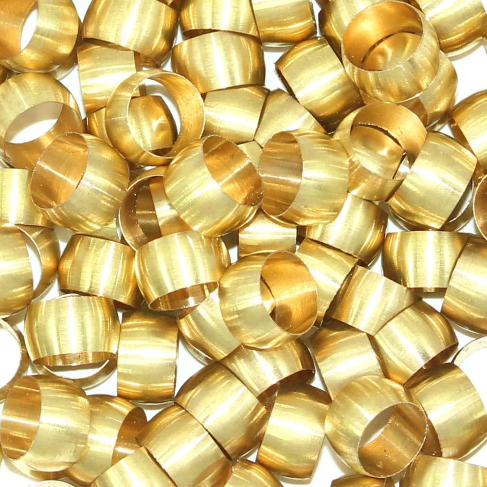 Brass Compression Sleeve Ferrule Kit For Three Eighths Inch Tube OD And Ten Millimeter OD Tubing Pack Of Forty Pro Grade Heavy Duty