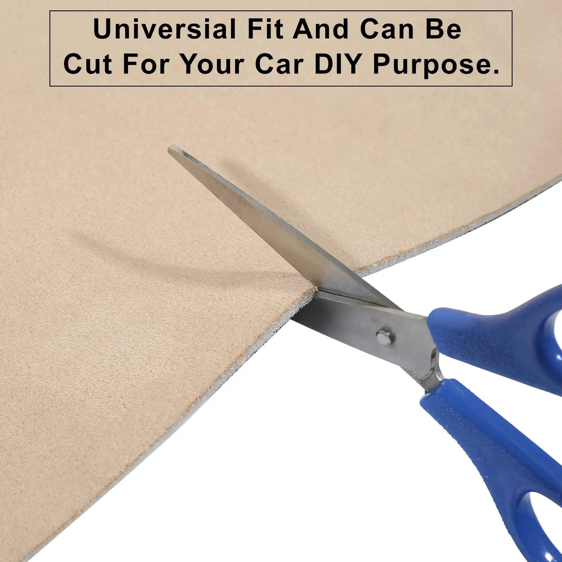 Scissors cutting Beige Suede Headliner Fabric With 3mm Foam Backing For Car Truck SUV Interior