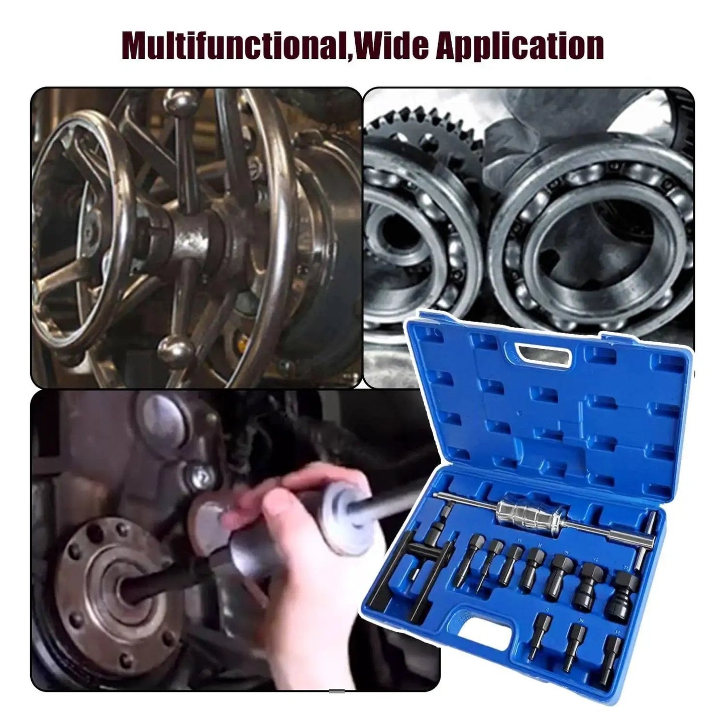 12 Piece Motorcycle Blind Inner Bearing Puller Kit With Slide Hammer And Collets 8mm To 25mm for internal bearing removal