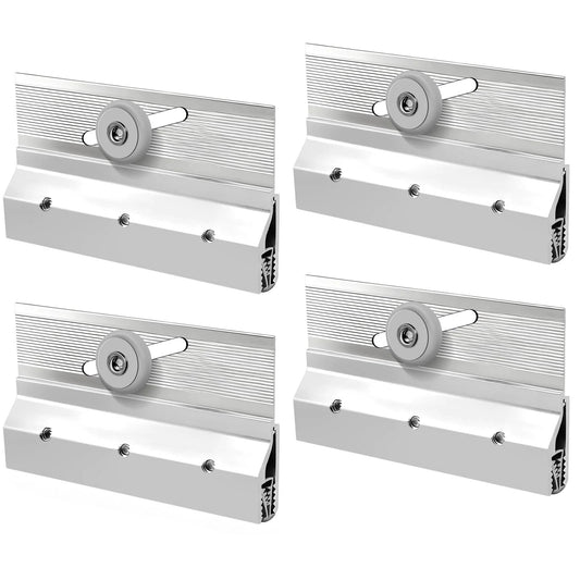 4 Pack M6053 Frameless Shower Door Roller Assemblies With Three Quarter Inch Plastic Wheels And Ball Bearings, Chrome Aluminum Bracket Replacement Kit For Glass Sliding Doors Parts Includes Mounting Screws