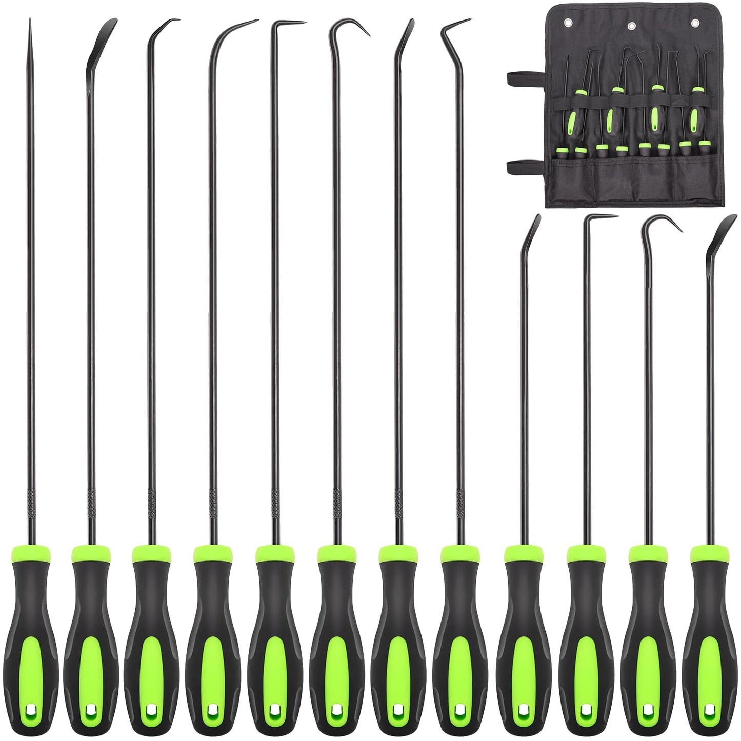 12 Piece Automotive Hook And Pick Tool Set For Tight Engine Spaces Long And Mini Precision Remover Tools For O Rings Gaskets Seals Car Repair Essentials Doaho