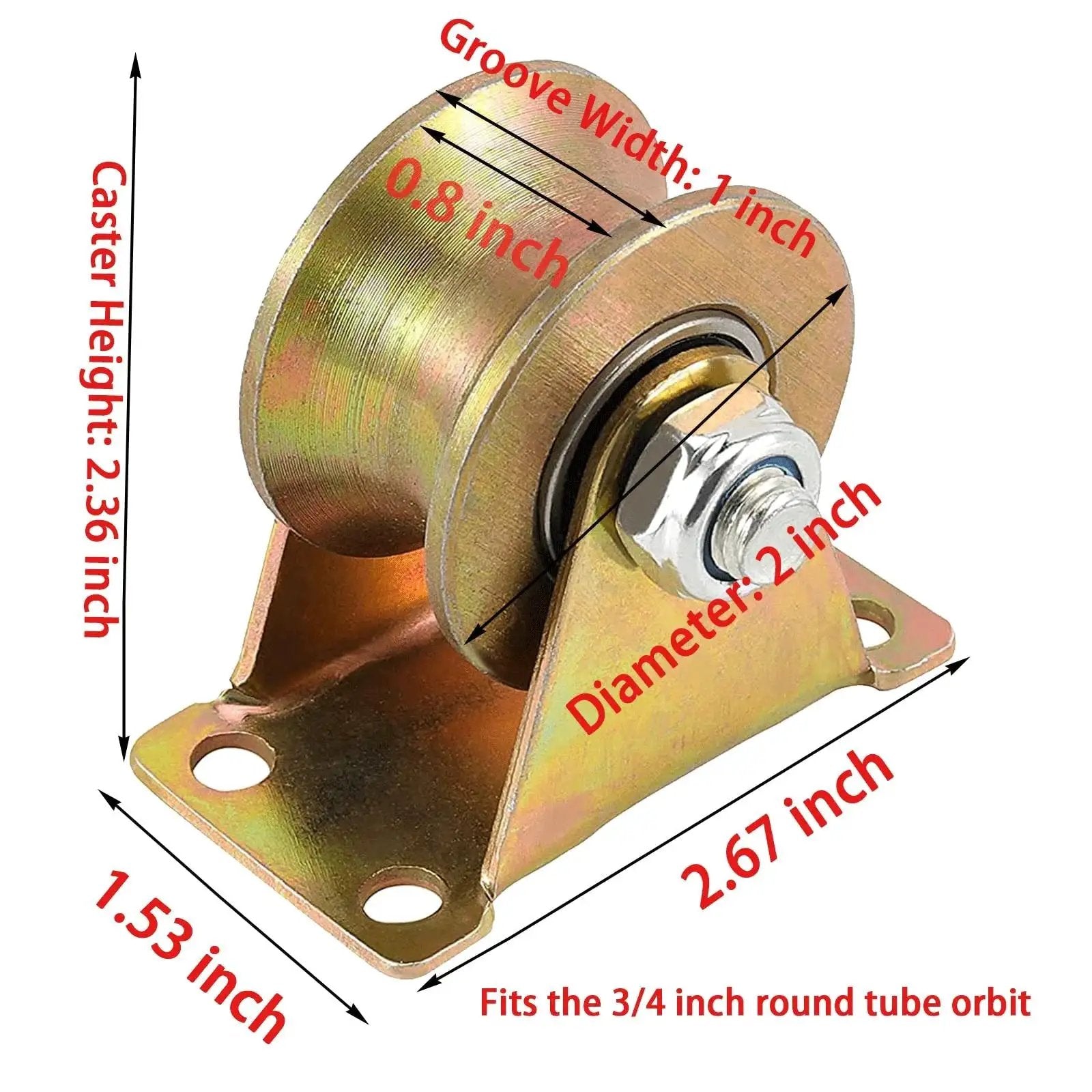 4 Pack 2 Inch U Groove Wheel Pulley 660 Lb 45 Steel Heavy Duty Sliding Gate Rollers With Bracket Rigid Caster For Inverted Track