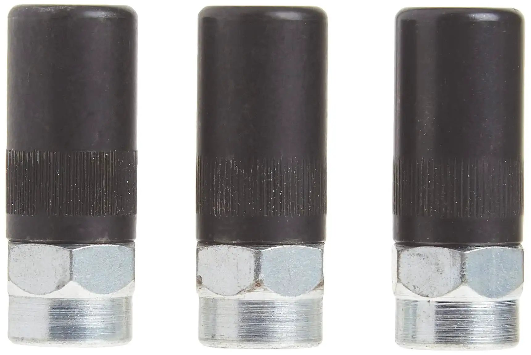 Heavy Duty One Eighth Inch NPT Grease Gun Coupler For Hydraulic Type Fittings Built To Last With Up To 10,000 PSI Capacity Durable 3 Pack Replacement Accessory Ideal For Dewalt Grease Guns And Industrial Use