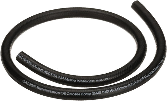 Heavy Duty Transmission Oil Cooler Hose 3 Feet Long 3/8 Inch Inner Diameter With Nitrile Tube Oil And Abrasion Resistant Black CSM Cover