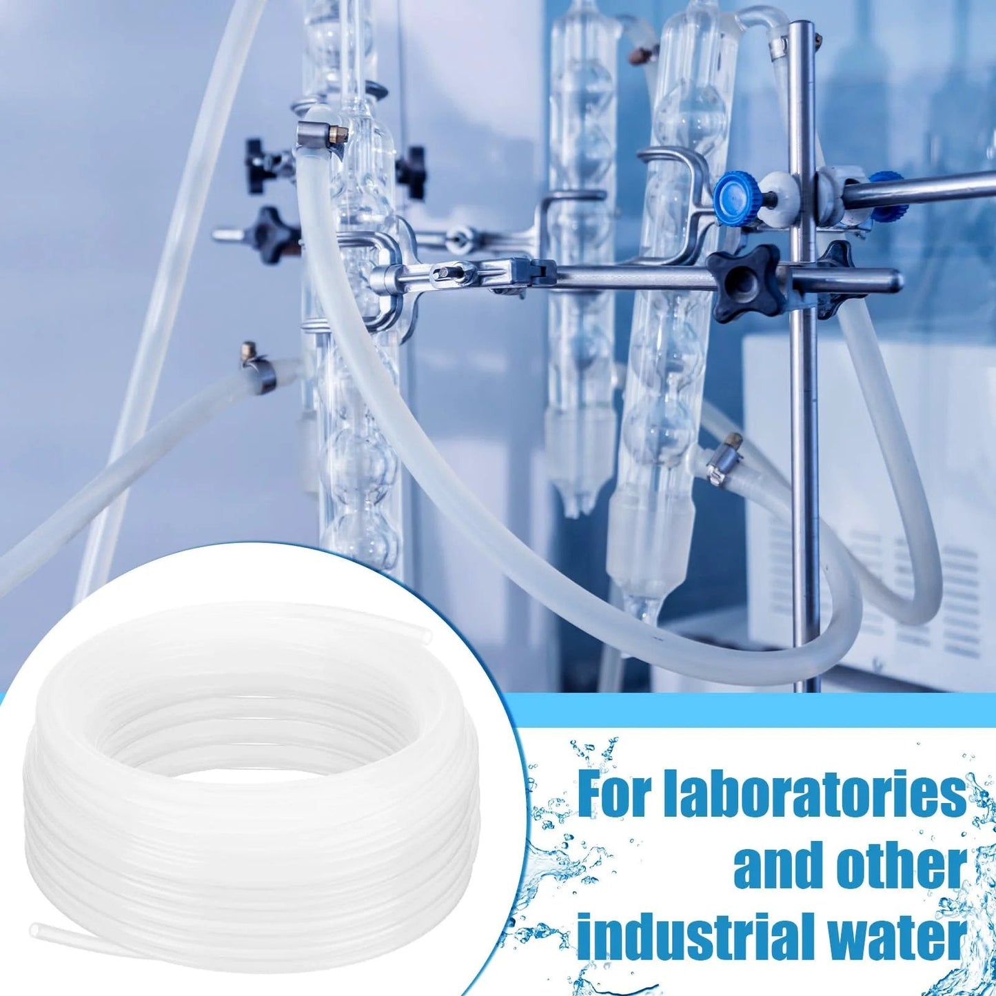 100 Feet White Translucent Polyethylene Tubing For Water And Beverage Systems One Quarter Inch Outside Diameter 0.170 Inch Inside Diameter 0.040 Inch Wall Food Grade Hose For Homebrew Brewing Pumps And Aquaculture installed in laboratory setting