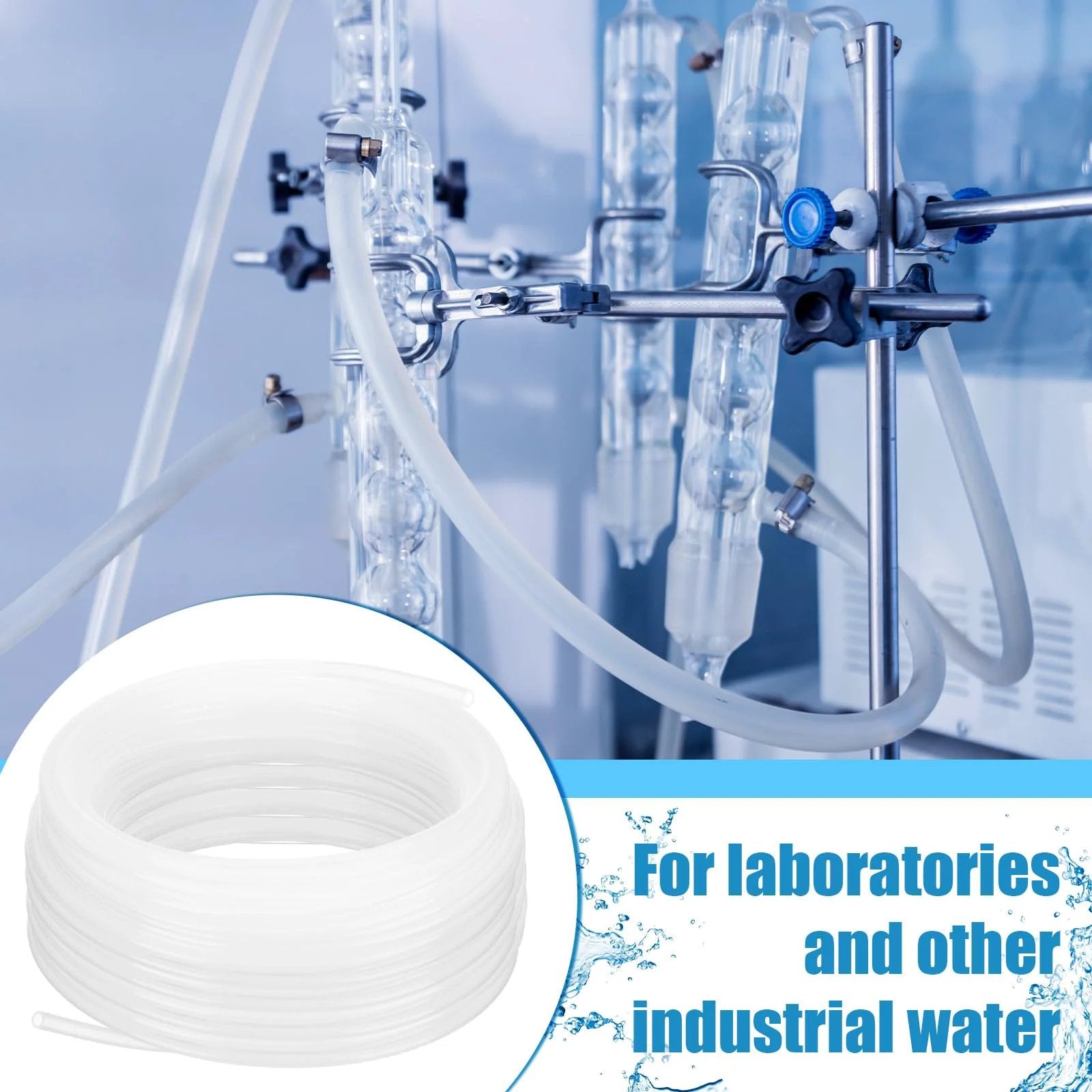 100 Feet White Translucent Polyethylene Tubing For Water And Beverage Systems One Quarter Inch Outside Diameter 0.170 Inch Inside Diameter 0.040 Inch Wall Food Grade Hose For Homebrew Brewing Pumps And Aquaculture installed in laboratory setting
