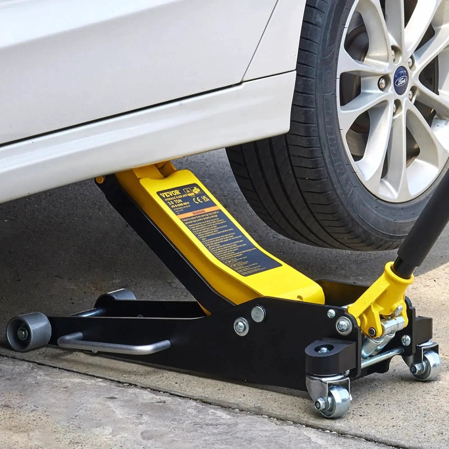 Low Profile 3 Ton Racing Floor Jack With Dual Pistons Aluminum Steel Quick Lift lifting car