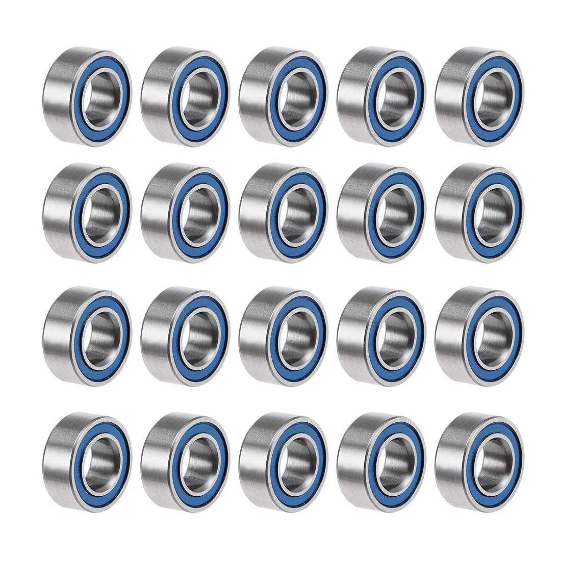 5mm ID 10mm OD Deep Groove Ball Bearings 4mm Wide Double Sealed 2RS Chrome Steel Z2 Quiet Pack Of 20 For Small Motors And Precision Projects ABEC 1 Tolerance Built Tough Low Friction For Industrial And Hobby Use Long Lasting Durability