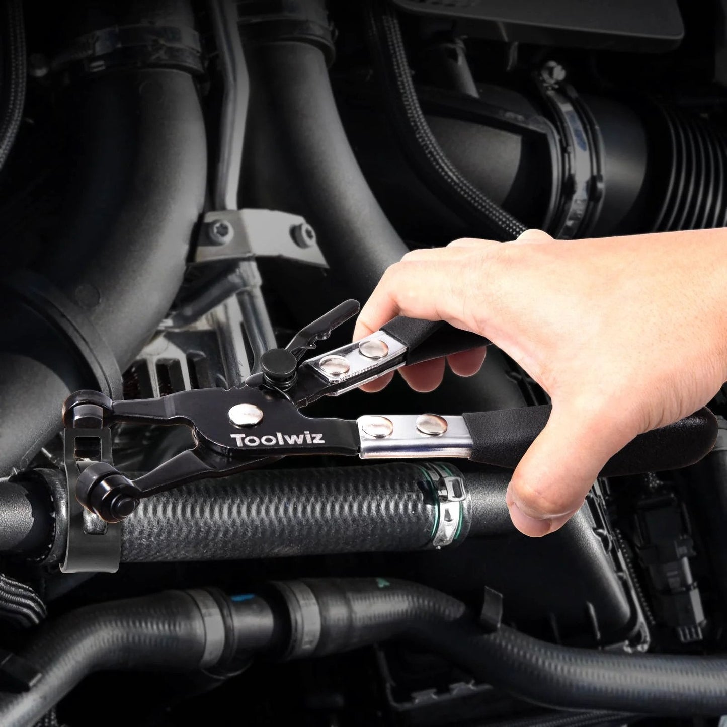 Using 130-Piece Spring Band Hose Clamp Set With Swivel Pliers 6-25mm Constant Tension Clamps For Radiator And Fuel Lines