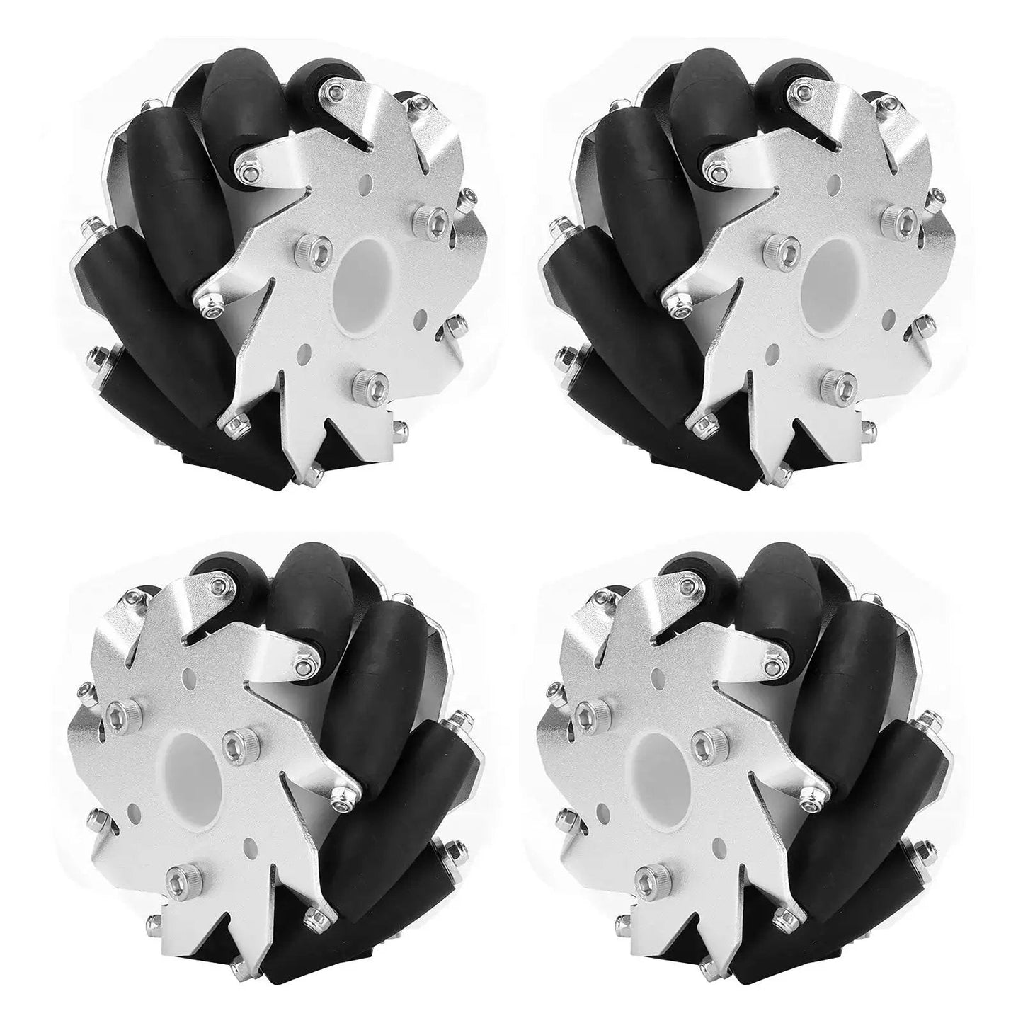 4 Pack 100mm Mecanum Wheels For RC Cars Left And Right Set Durable Steel Wheel Upgrade For Robot Car Omnidirectional Movement