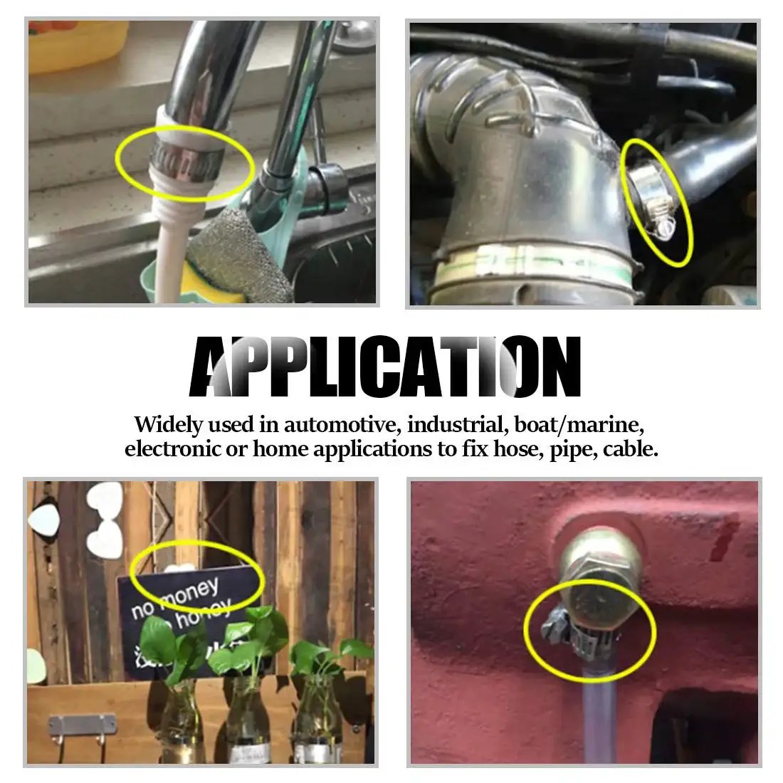 Heavy Duty 20 Pcs 304 Stainless Steel Adjustable Hose Clamps Range 18-32 Mm Worm Gear Clamp Kit in various applications