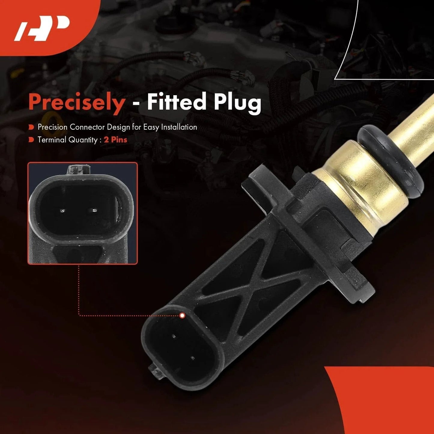 Close-up of Temperature Sensor Replacement For Jeep Grand Cherokee 2017-2021 And Wrangler 2018-2021 with fitted plug