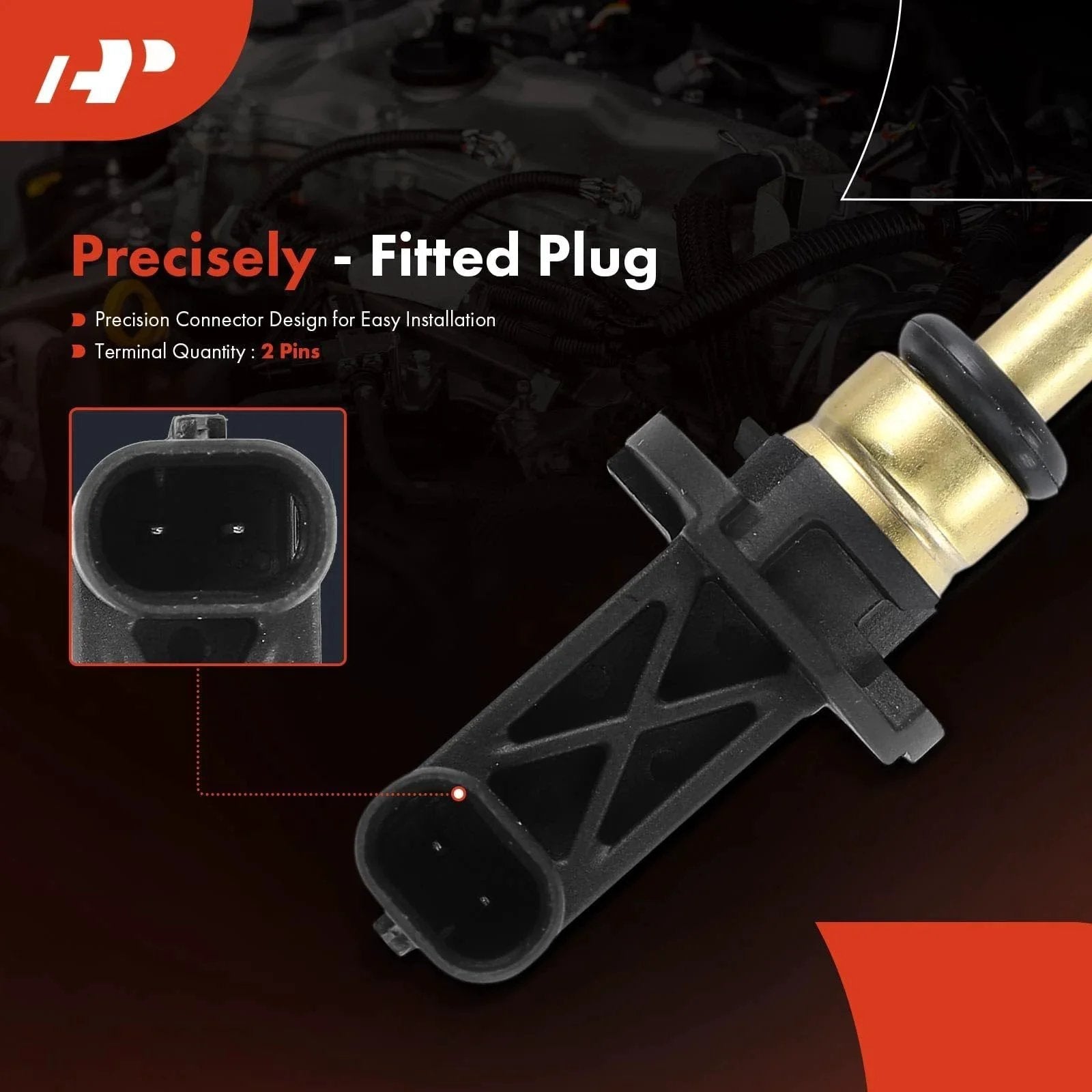 Close-up of Temperature Sensor Replacement For Jeep Grand Cherokee 2017-2021 And Wrangler 2018-2021 with fitted plug