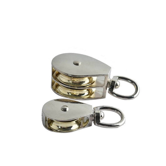Two 75mm DIY Mini Metal Sheave Zinc Alloy Fixed Pulley Crown Block and Tackle Lifting Wheel Single/Double Pulley(Fixed-Single-75mm)
