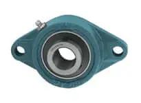 Front view of 1-11/16 in 2-Bolt Flange Bearing Single Unit, Medium Set Screw, Cast Iron Housing, Stainless Steel Insert, Sealed Ball Bearing for Shaft Support
