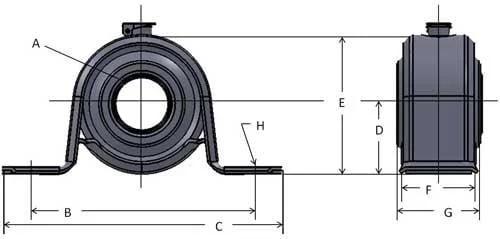 7/8 BEH14A Extra Strength Pillow Block Mounted Bearing